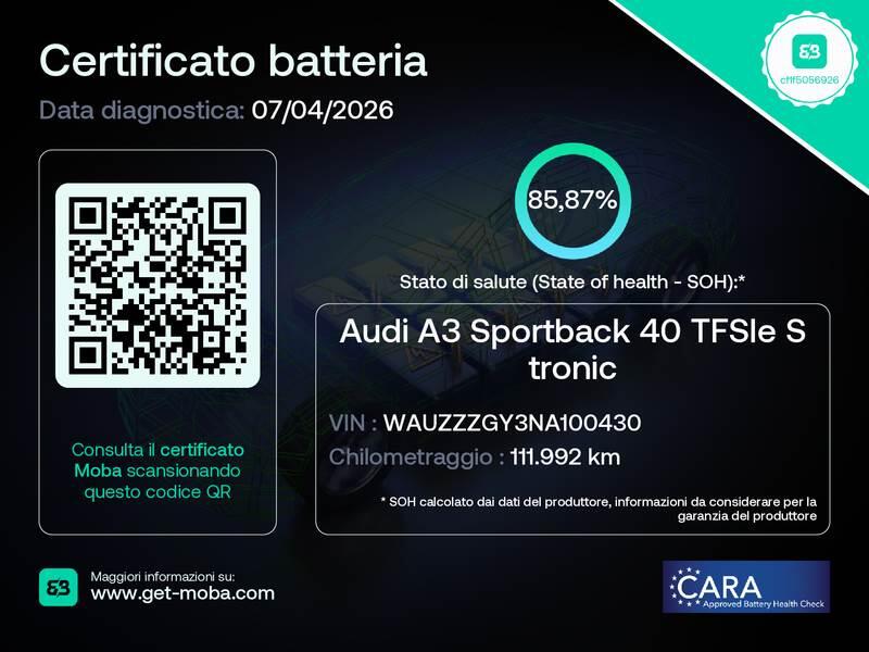 Audi A3 BERLINA 40 TFSI E S TRONIC BUSINESS ADV. S.BACK - foto 20